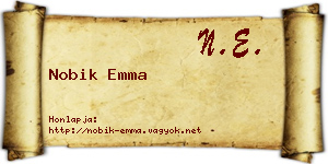 Nobik Emma névjegykártya